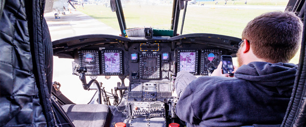 Inside of vintage plane